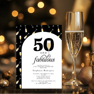 Elegant 50 Fabulous Birthday Invitation