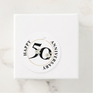 Elegant 50th Anniversary Favour Tags