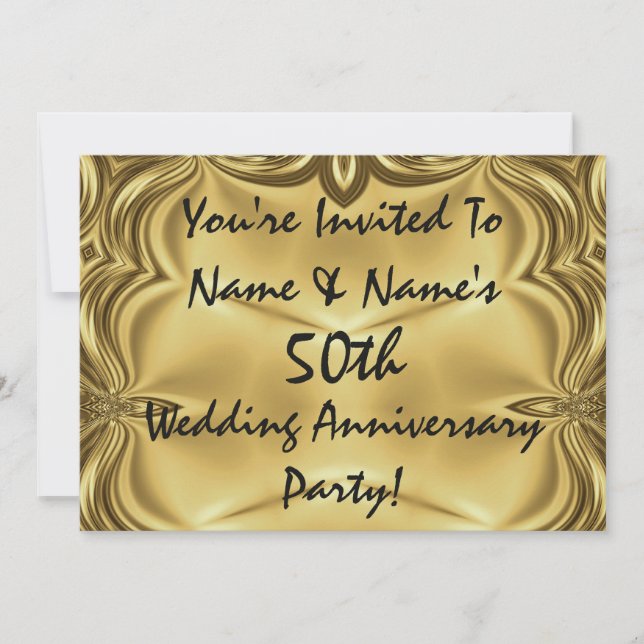 Elegant 50th Anniversary Party Invitations (Front)