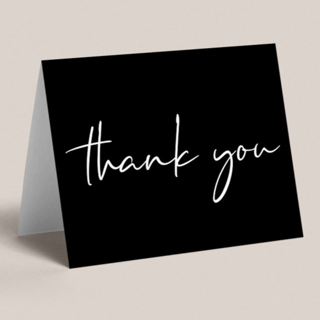 Elegant 50th Birthday Black Thank You Card (Creator Uploaded)