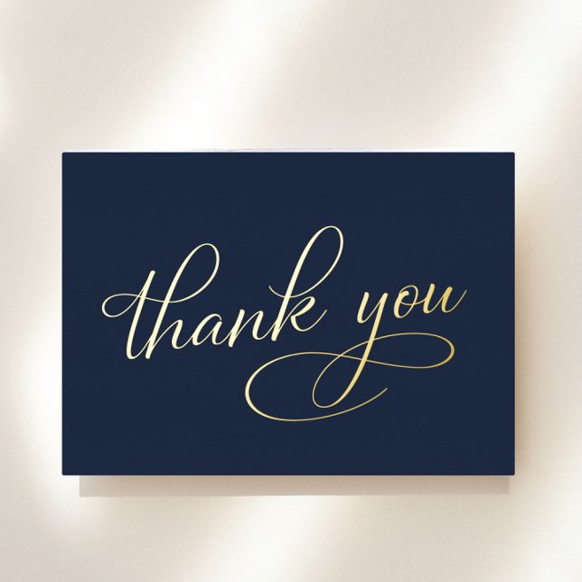 Elegant 50th Birthday Blue Foil Thank You Card (Creator Uploaded)
