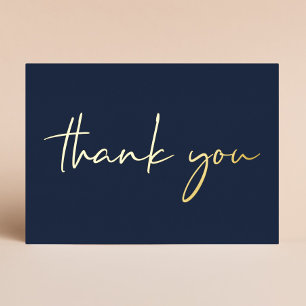 Elegant 50th Birthday Blue Foil Thank You Card