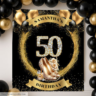 Elegant 50th Birthday Diamond Numbers High Heels Tapestry