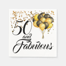 Elegant 50th Birthday Gold Confetti Black Text