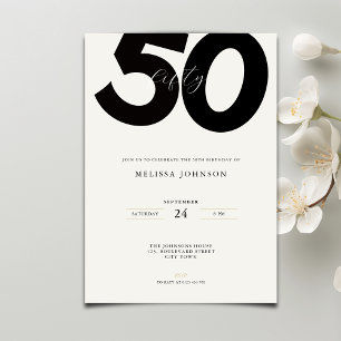 Elegant 50th Birthday Invitation - Minimal Style