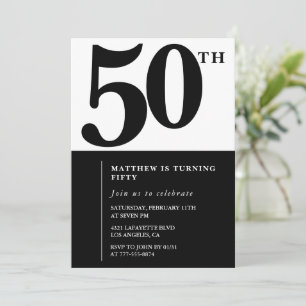Elegant 50th birthday invitations Chic Simple