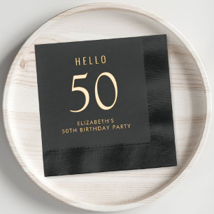 Elegant 50th Birthday Party Foil Napkins