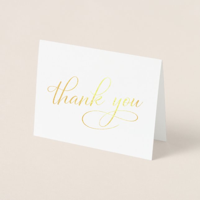 Elegant 50th Birthday Party Foil Thank You Card (Front)
