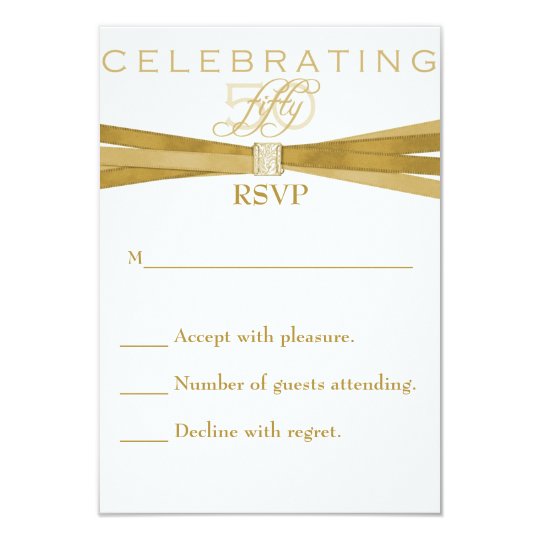 Elegant 50th Birthday Party Invitations RSVP Card
