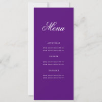 Elegant 50th Birthday Party Menu Gold Purple