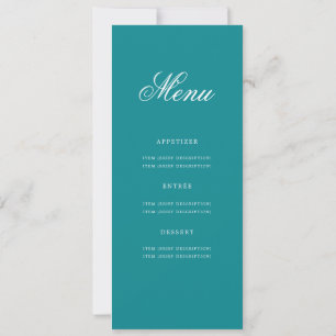 Elegant 50th Birthday Party Menu Gold Teal  Invitation