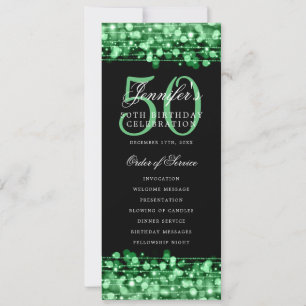 Elegant 50th Birthday Party Program Green 