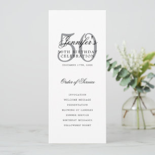 Elegant 50th Birthday Party Program Silver 