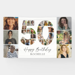 Elegant 50th Birthday Photo Collage Banner