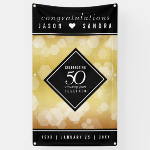 Elegant 50th Golden Wedding Anniversary Banner