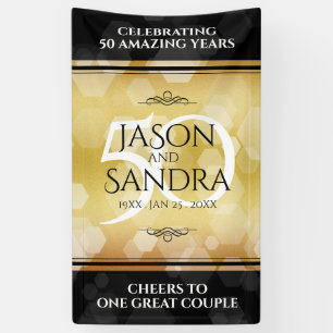 Elegant 50th Golden Wedding Anniversary Banner