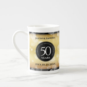 Elegant 50th Golden Wedding Anniversary Bone China Mug