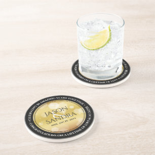 Elegant 50th Golden Wedding Anniversary Coaster