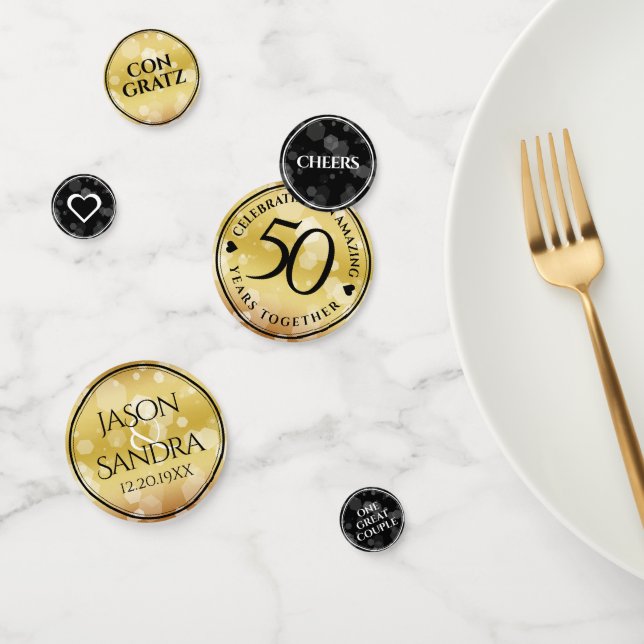 Elegant 50th Golden Wedding Anniversary Confetti (Group)