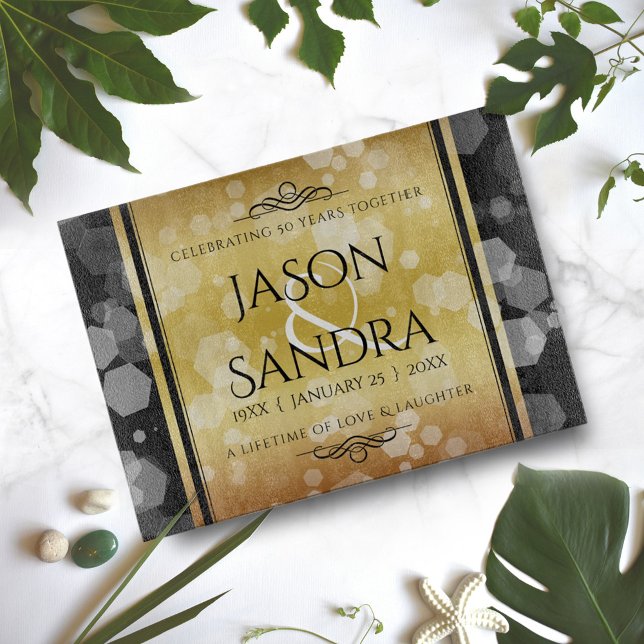 Elegant 50th Golden Wedding Anniversary Cutting Board (Creator Uploaded)