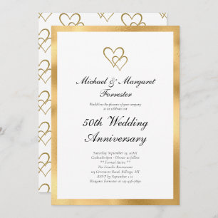 Elegant 50th Golden Wedding Anniversary Invitation
