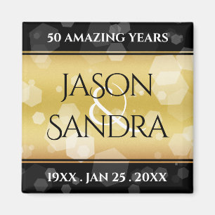 Elegant 50th Golden Wedding Anniversary Magnet