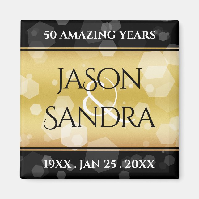 Elegant 50th Golden Wedding Anniversary Magnet (Front)