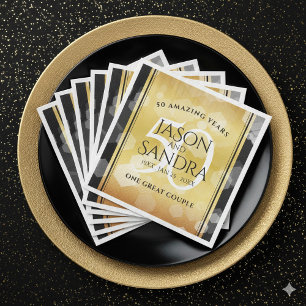 Elegant 50th Golden Wedding Anniversary Napkin