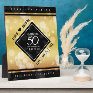Elegant 50th Golden Wedding Anniversary Plaque