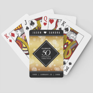 Elegant 50th Golden Wedding Anniversary Playing Cards