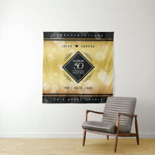 Elegant 50th Golden Wedding Anniversary Tapestry