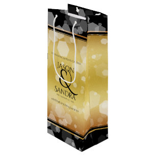 Elegant 50th Golden Wedding Anniversary Wine Gift Bag