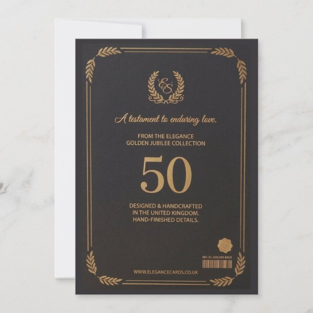 Elegant 50th Wedding Anniversary Card (Front)