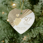 Elegant 50th Wedding Anniversary   Ceramic Ornament<br><div class="desc">Ornament Gift. 50th Wedding Anniversary Design ready for you to personalise. Works great for other occasions or events by simple changing the text. NOT ALL TEMPLATE OPTIONS NEED CHANGED ON SOME DESIGNS. ✔NOTE: ONLY CHANGE THE TEMPLATE AREAS NEEDED! 😀 If needed, you can remove the text and start fresh adding...</div>