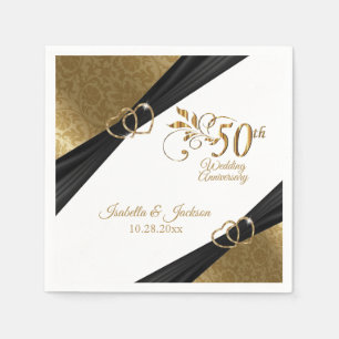Elegant 50th Wedding Anniversary Design Napkin