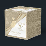 Elegant 50th Wedding Anniversary Favour Box<br><div class="desc">Elegant 50th Wedding Anniversary Favour Boxes ready to customise for your party or event by using the templates or removing all text and starting fresh and designing for your own event. This elegant design works well for a birthday party, engagement party, anniversary, cocktail party, graduations, retirements, weddings, showers, corporate events,...</div>