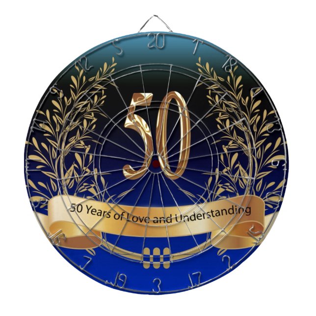 Elegant 50th Wedding Anniversary Gifts Dartboard (Front)