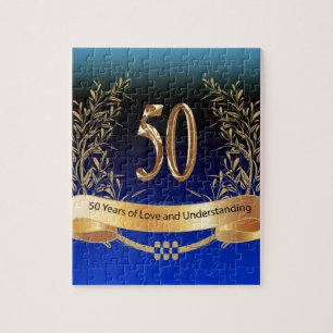 Elegant 50th Wedding Anniversary Gifts Jigsaw Puzzle