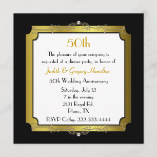 Elegant 50th Wedding Anniversary Invitation