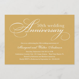 ELEGANT 50TH   WEDDING ANNIVERSARY INVITATION