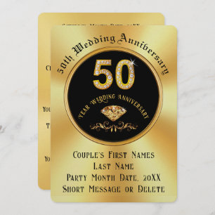Elegant 50th Wedding Anniversary Invitations, Invitation