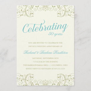 Elegant 50th Wedding Anniversary Invite