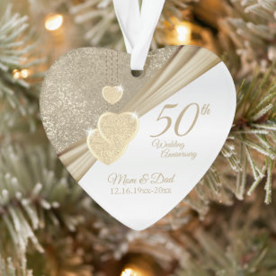 Elegant 50th Wedding Anniversary   Ornament