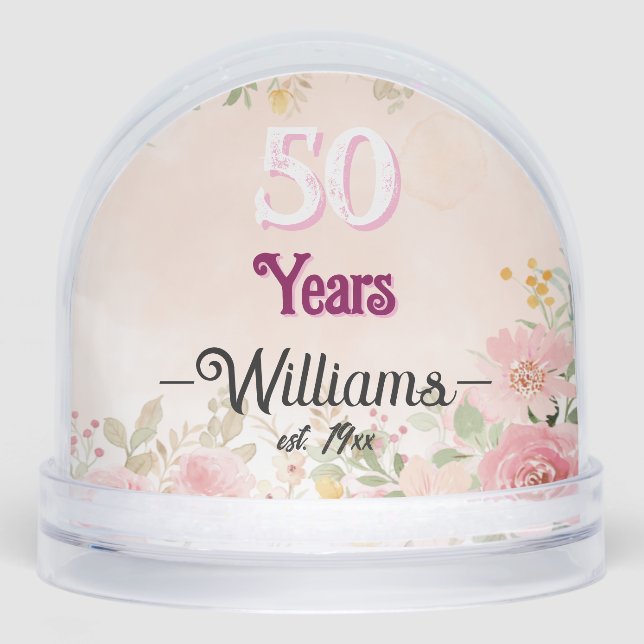 Elegant  50th Wedding Anniversary  Snowglobe (Front)