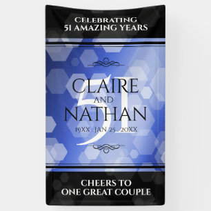 Elegant 51st Sapphire Wedding Anniversary Banner
