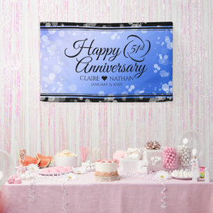Elegant 51st Sapphire Wedding Anniversary Banner