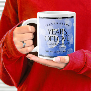 Elegant 51st Sapphire Wedding Anniversary Large Coffee Mug