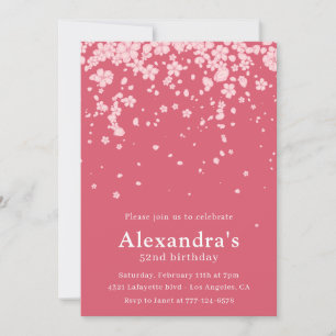 Elegant 52nd birthday invitations Pink Floral