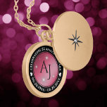 Elegant 52nd Star Ruby Wedding Anniversary Gold Plated Necklace<br><div class="desc">Celebrate the 52nd wedding anniversary with this commemorative locket! Elegant black and white lettering with stylised stars twinkling on a rubine red background add a memorable touch for this special occasion and extraordinary milestone. Customise with couple's initials, a special message, and dates for their star sapphire anniversary. Design © W.H....</div>