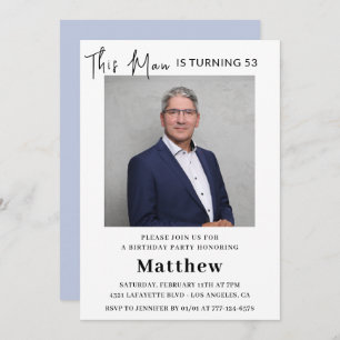 Elegant 53rd birthday invitations Men Photo